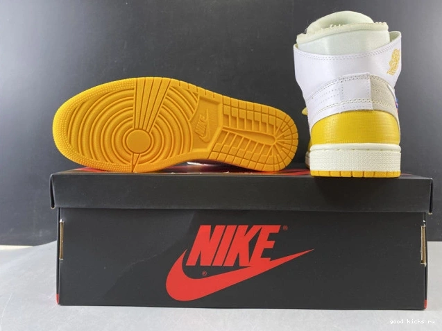 Rep Off-White Dark White Powder Jordan 1 Air Yellow-Cone x AQ0818-149 NRG 0719